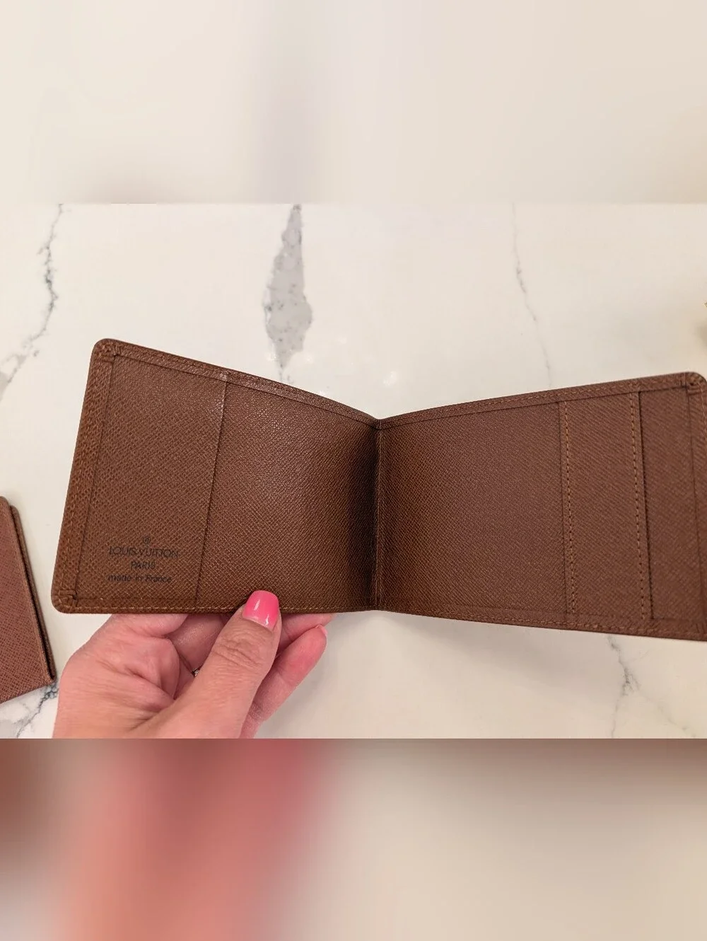 Authentic Vintage Louis Vuitton Taiga Leather Card Holder In Brown Unisex
